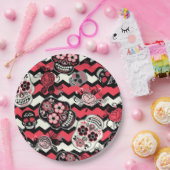 Suikerhuid en -bloem papieren bordje (Feest)