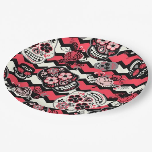 Suikerhuid en -bloem papieren bordje (Gekanteld)