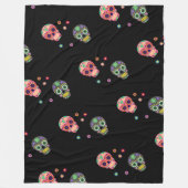 Suikerhuid en bloemen Dag van het dode Patroon Fleece Deken (Voorkant)