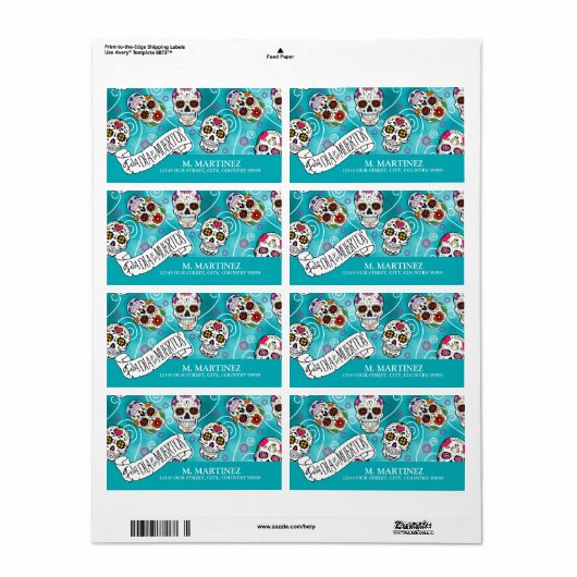 Suikerhuid en -kruiken Turquoise ID725 Etiket (Full Sheet)