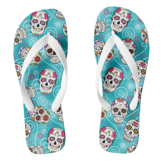 Suikerhuid en -kruiken Turquoise ID725 Teenslippers (Voetbed)
