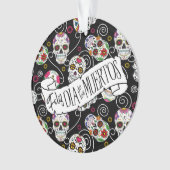 Suikerhuid en -Roos zwart ID725 Ornament (voorkant)