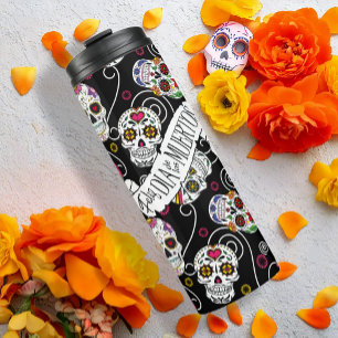 Suikerhuid en -Roos zwart ID725 Thermosbeker