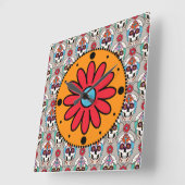 Suikerhuid Grafisch Vierkante Klok (Hoek)