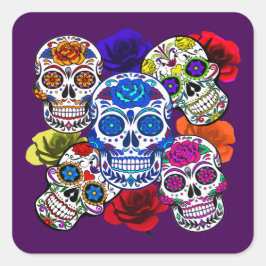 Suikerhuid kleurige Rozen inco Alle zielen Vierkante Sticker