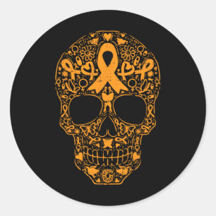 Suikerhuid Oranje lintje leukemie kankerarmaturen Ronde Sticker