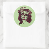 Suikerhuid sticker meisje groene dag van de dood (Tas)