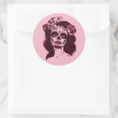 Suikerhuid sticker meisje roze dag van de dood (Tas)