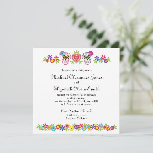 Suikerhuiden en -bloemen kaart (Staand voorkant)