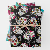 Suikerhuiden en -cirkels Drie kleuren ID725 Inpakpapier Vel (In situ)