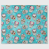 Suikerhuiden en krenten Turquoise Blue ID725 Cadeaupapier (Vlak)