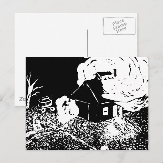 Suikerhuis op het Briefkaart van 's nachts (Voorkant / Achterkant)