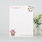 Suikerkers, cupcakes, banketbakkerswaren briefhoofd (Staand voorkant)