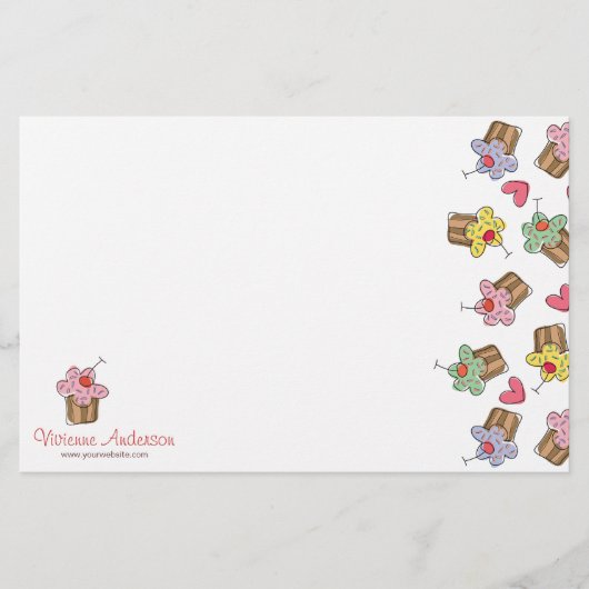 Suikerkers, cupcakes, banketbakkerswaren briefpapier (Voorkant)