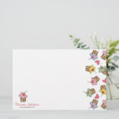 Suikerkers, cupcakes, banketbakkerswaren briefpapier (Staand voorkant)