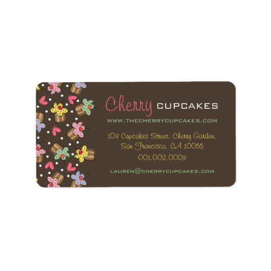 Suikerkers, cupcakes, banketbakkerswaren etiket (Voorkant)