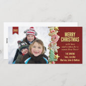 Suikerkoekje Kerstmis Rood Geruit Gepersonaliseerd Feestdagenkaart (Voorkant / Achterkant)