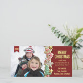 Suikerkoekje Kerstmis Rood Geruit Gepersonaliseerd Feestdagenkaart (Staand voorkant)