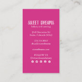 Suikerkoekjes, catering bakkerijroze sociale inkep visitekaartje (Achterkant)