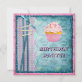 Suikerkoekjes en suikerbieten Glitter Party nodigt Kaart (Voorkant)