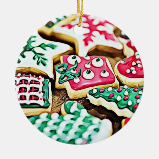Suikerkoekjes gepersonaliseerde kerst keramisch ornament (Voorkant)