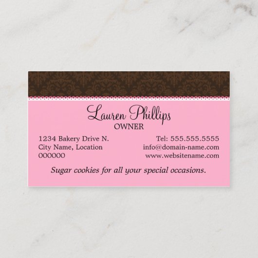 Suikerkoekjes Visitekaartje (Achterkant)