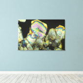 Suikerkristallen bekeken in gepolariseerd licht 2 canvas afdruk (Insitu (Houten vloer))