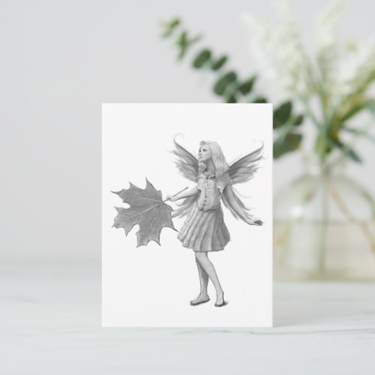 Suikermaffelkooi met leder briefkaart (Staand voorkant)