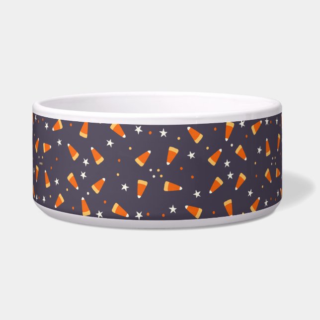 suikermaïs en suikerriet Halloween Pet Bowl Voerbakje (Voorkant)