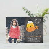 suikermaïs | Halloween verjaardagsfeest foto Kaart (Staand voorkant)