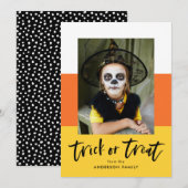 suikermaïs | Trick or treat Halloween fotokaart Feestdagenkaart (Voorkant / Achterkant)