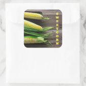 suikermaïs vierkante sticker (Tas)