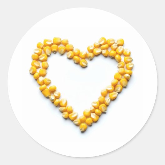 suikermaïshart ronde sticker (Voorkant)