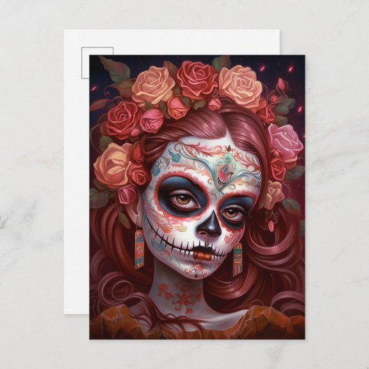 Suikermederdag van de dood briefkaart (Voorkant / Achterkant)