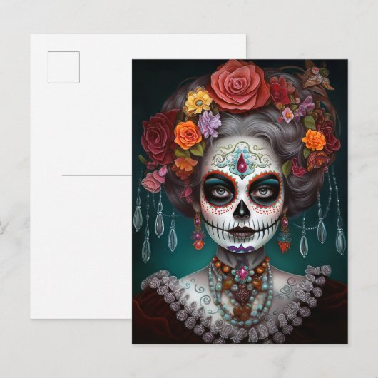 Suikermederdag van de dood briefkaart (Voorkant / Achterkant)