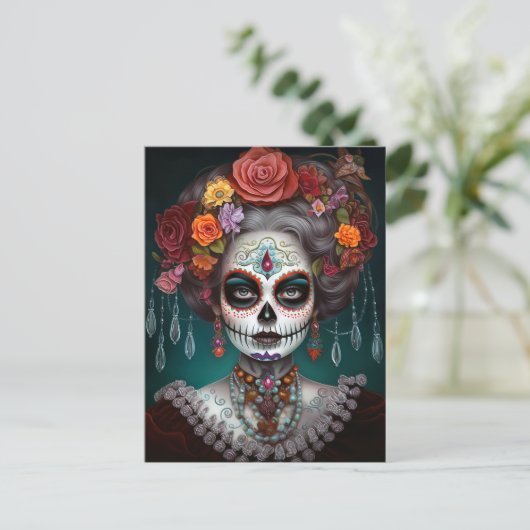 Suikermederdag van de dood briefkaart (Staand voorkant)