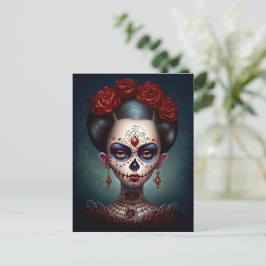 Suikermederdag van de dood briefkaart (Staand voorkant)