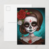 Suikermederdag van de dood briefkaart (Voorkant / Achterkant)