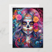 Suikermederdag van de dood briefkaart (Voorkant / Achterkant)