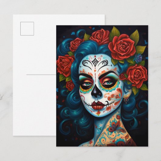 Suikermederdag van de dood briefkaart (Voorkant / Achterkant)