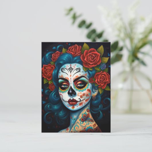 Suikermederdag van de dood briefkaart (Staand voorkant)