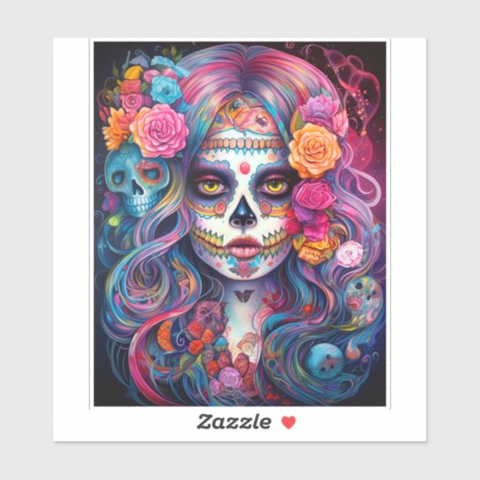 Suikermederdag van de dood sticker (Vel)