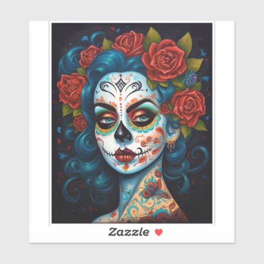 Suikermederdag van de dood sticker (Vel)