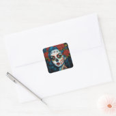 Suikermederdag van de dood vierkante sticker (Envelop)