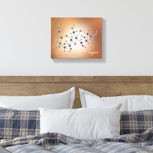 suikermolecuul canvas afdruk (Insitu (Slaapkamer))