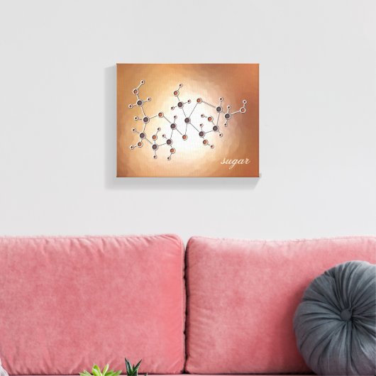 suikermolecuul canvas afdruk (Insitu (Woonkamer))