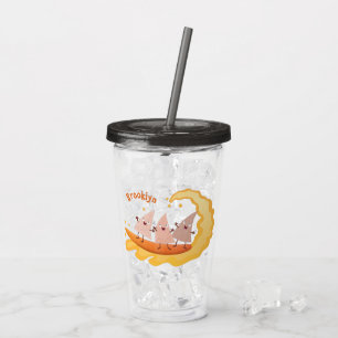 Suikernachos-maïschips surfende cartoon acryl drinkbeker