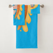Suikernachos-maïschips surfende cartoon bad handdoek (Insitu)