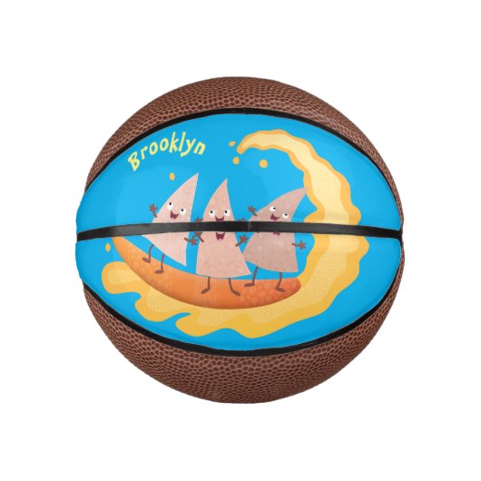 Suikernachos-maïschips surfende cartoon basketbal (Voorkant)