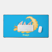 Suikernachos-maïschips surfende cartoon bureaumat (Keyboard & Muis)